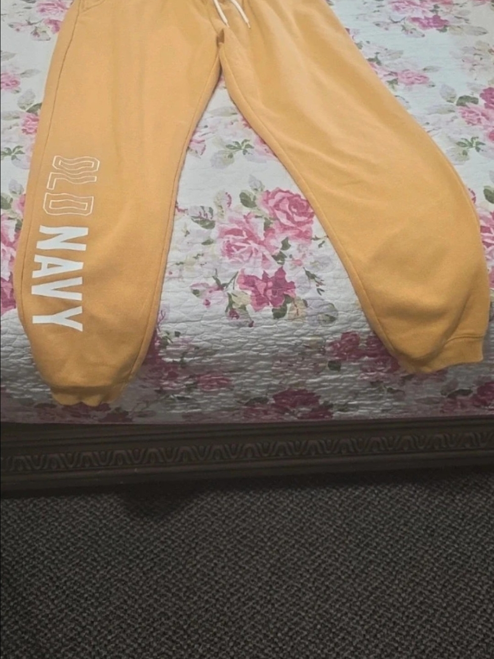 Old Navy Mustard Yellow Logo Jogger Pants